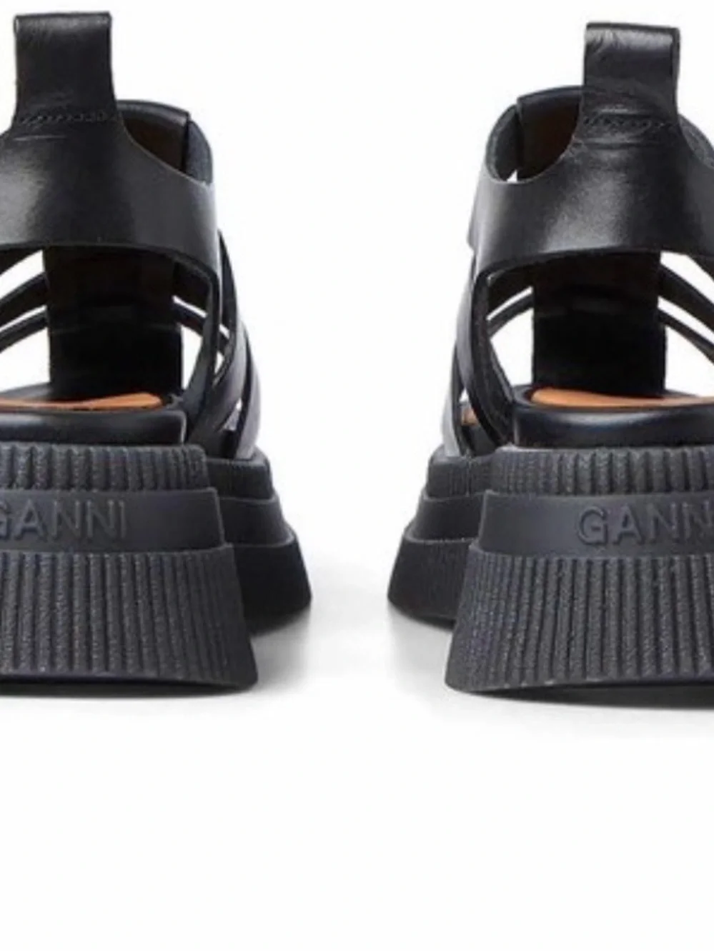 GANNI CREEPER SANDALS WITH PLATFORM SOLE - BLACK